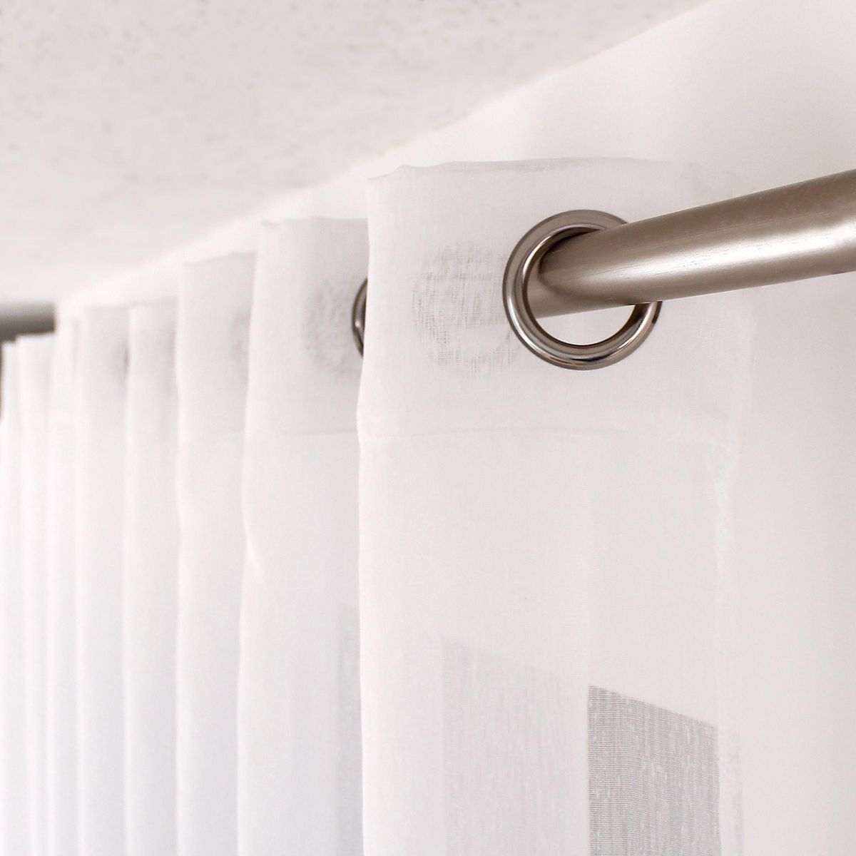 TOILINUX Voilage grande largeur Sablé - 300 x 240 cm - Blanc