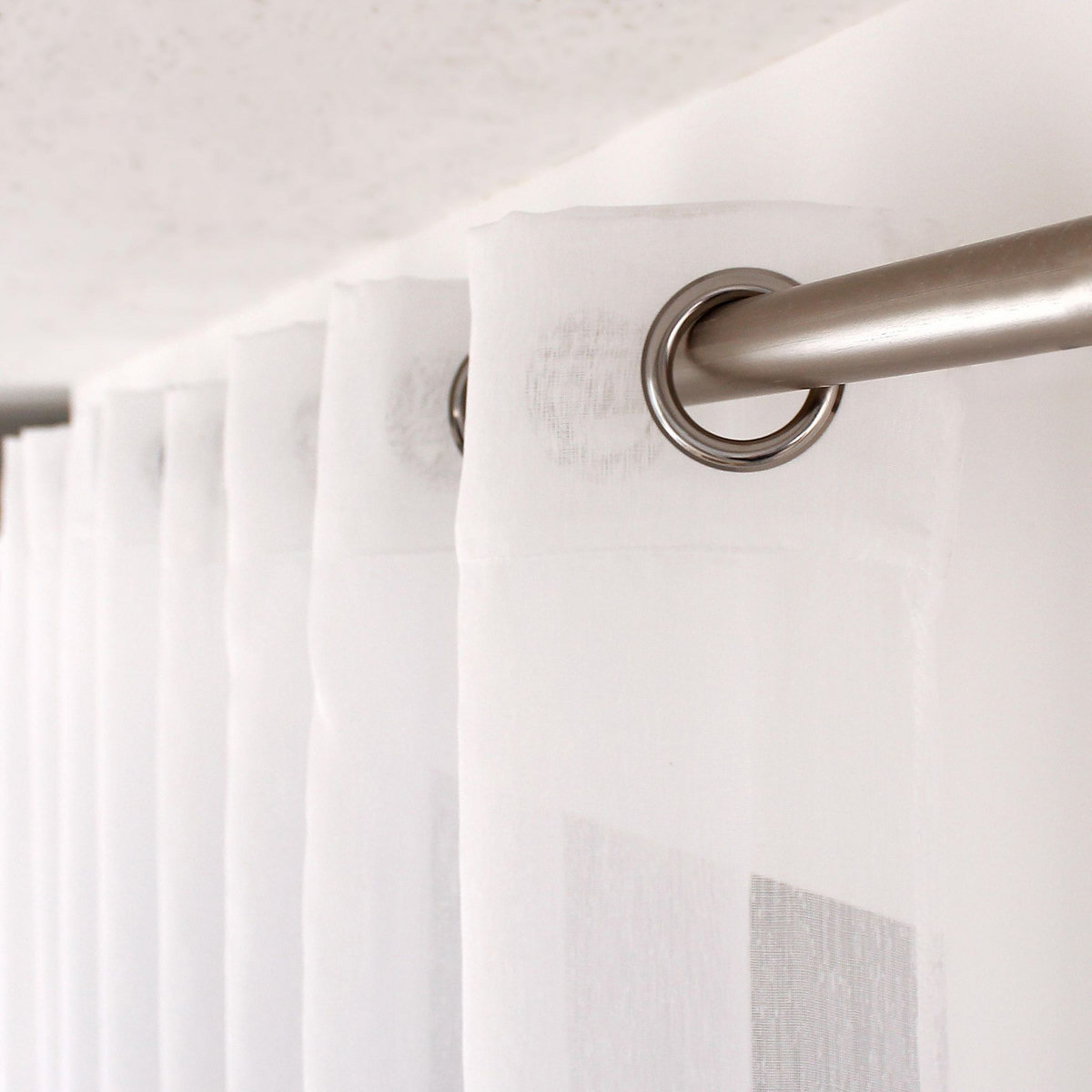 TOILINUX Voilage grande largeur Sablé - 300 x 240 cm - Blanc