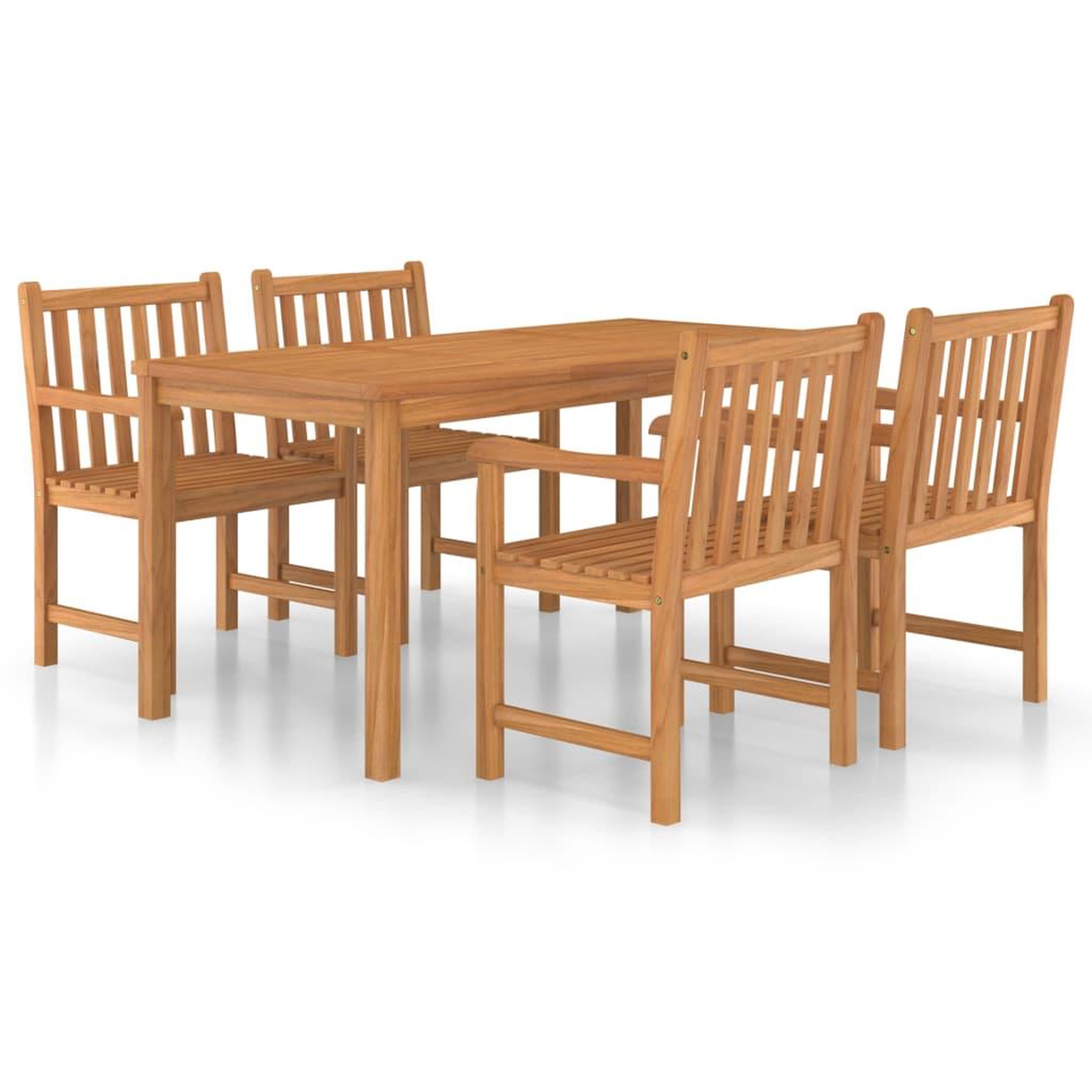 Voir la diapositive 2 : VIDAXL Ensemble a manger de jardin 5 pcs Bois de teck massif