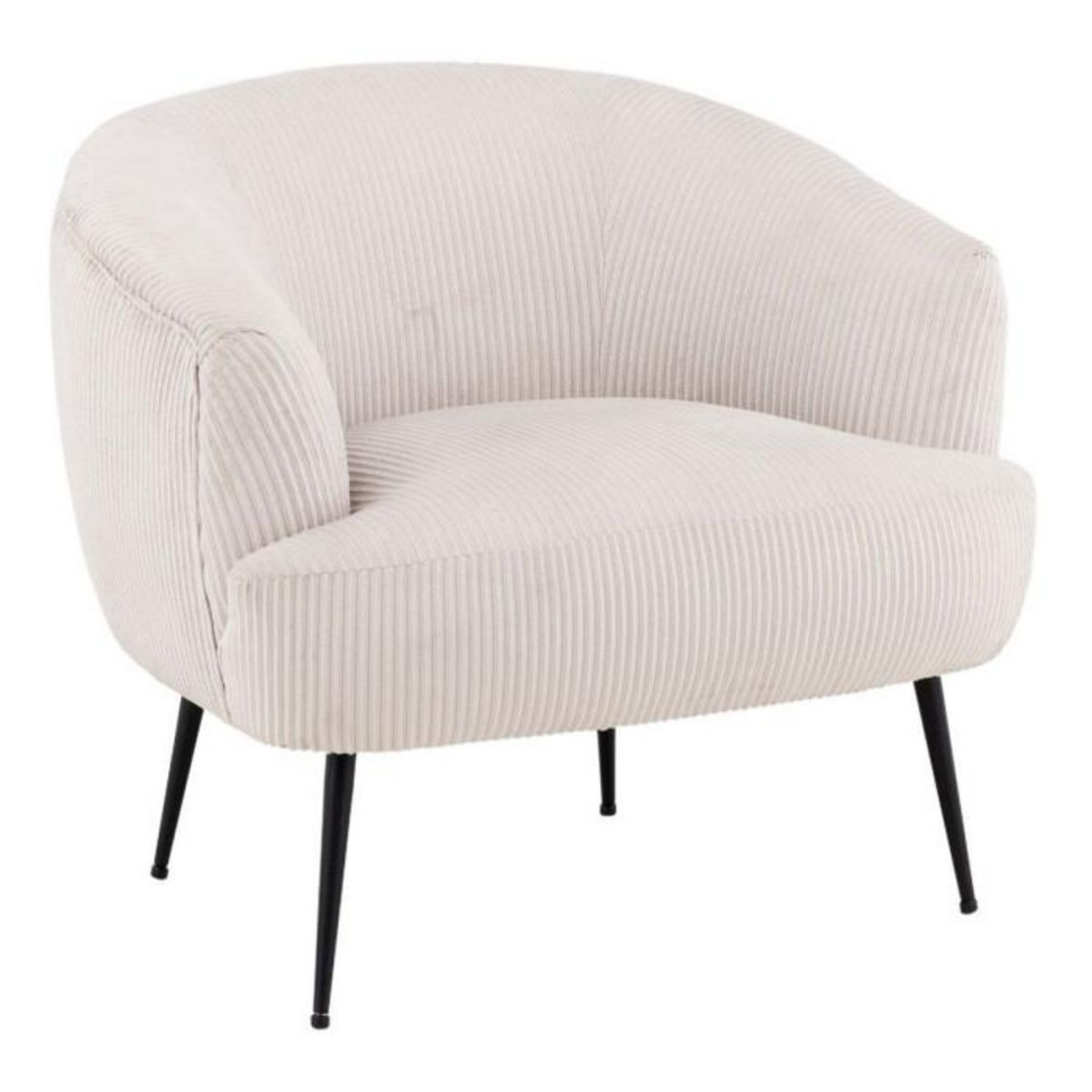 Paris Prix Fauteuil en Velours Côtelé  Derry  79cm Beige