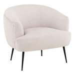 Paris Prix Fauteuil en Velours Côtelé  Derry  79cm Beige