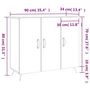 Voir la diapositive 6 : VIDAXL Buffet blanc 90x34x80 cm bois d'ingenierie