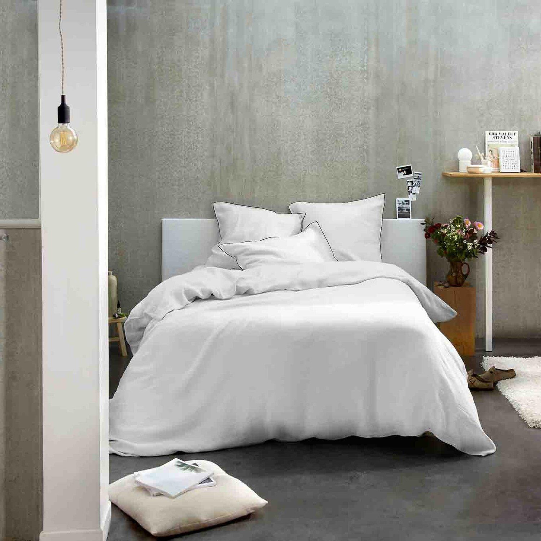 Voir la diapositive 4 : BATON ROUGE Parure de housse de couette 100% lin lavé 160gsm