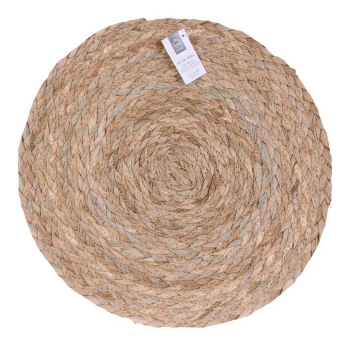 The Home Deco Factory Set de table tressé Bord de mer - Diam. 38 cm - Beige