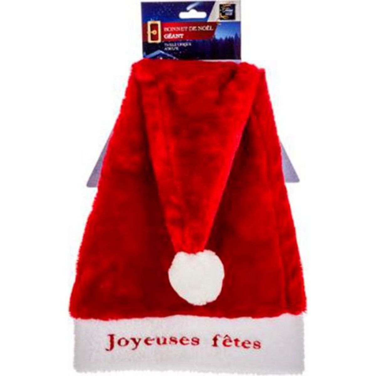 FEERIC LIGHT & CHRISTMAS Chapeau de Noël Long  Brodé  65cm Rouge