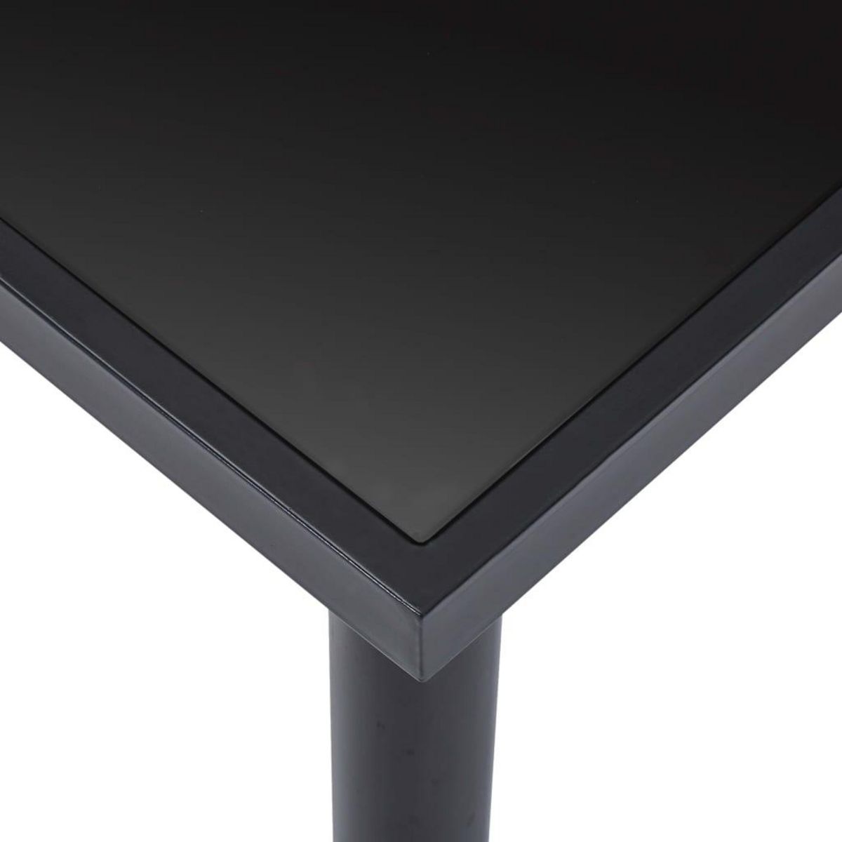 VIDAXL Table a manger Noir 140x70x75 cm Verre trempe