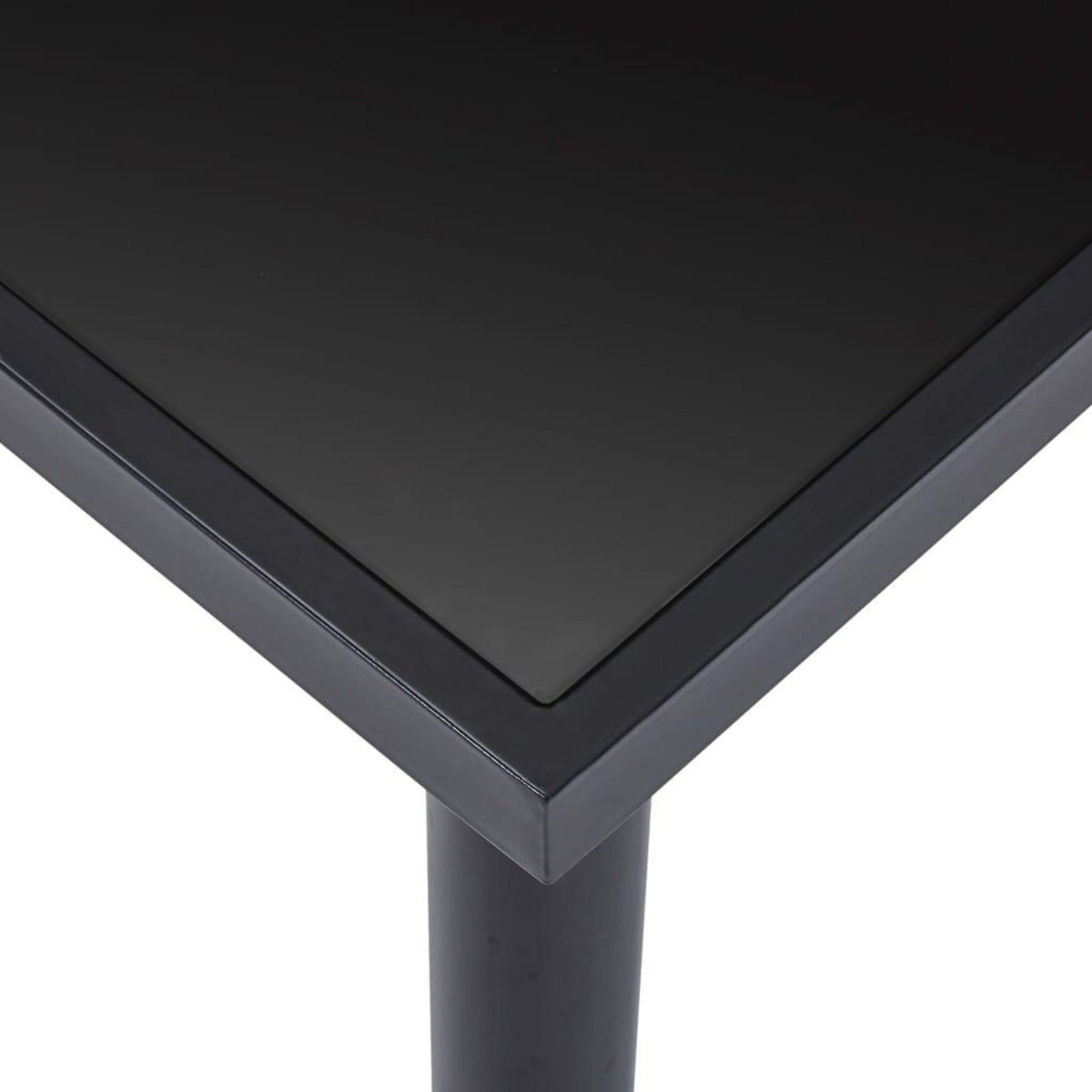 VIDAXL Table a manger Noir 140x70x75 cm Verre trempe