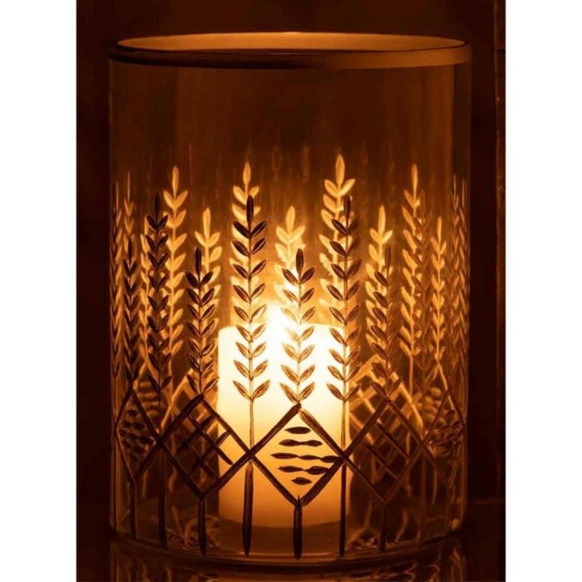 Paris Prix Photophore Design en Verre  Chloé  26cm Transparent