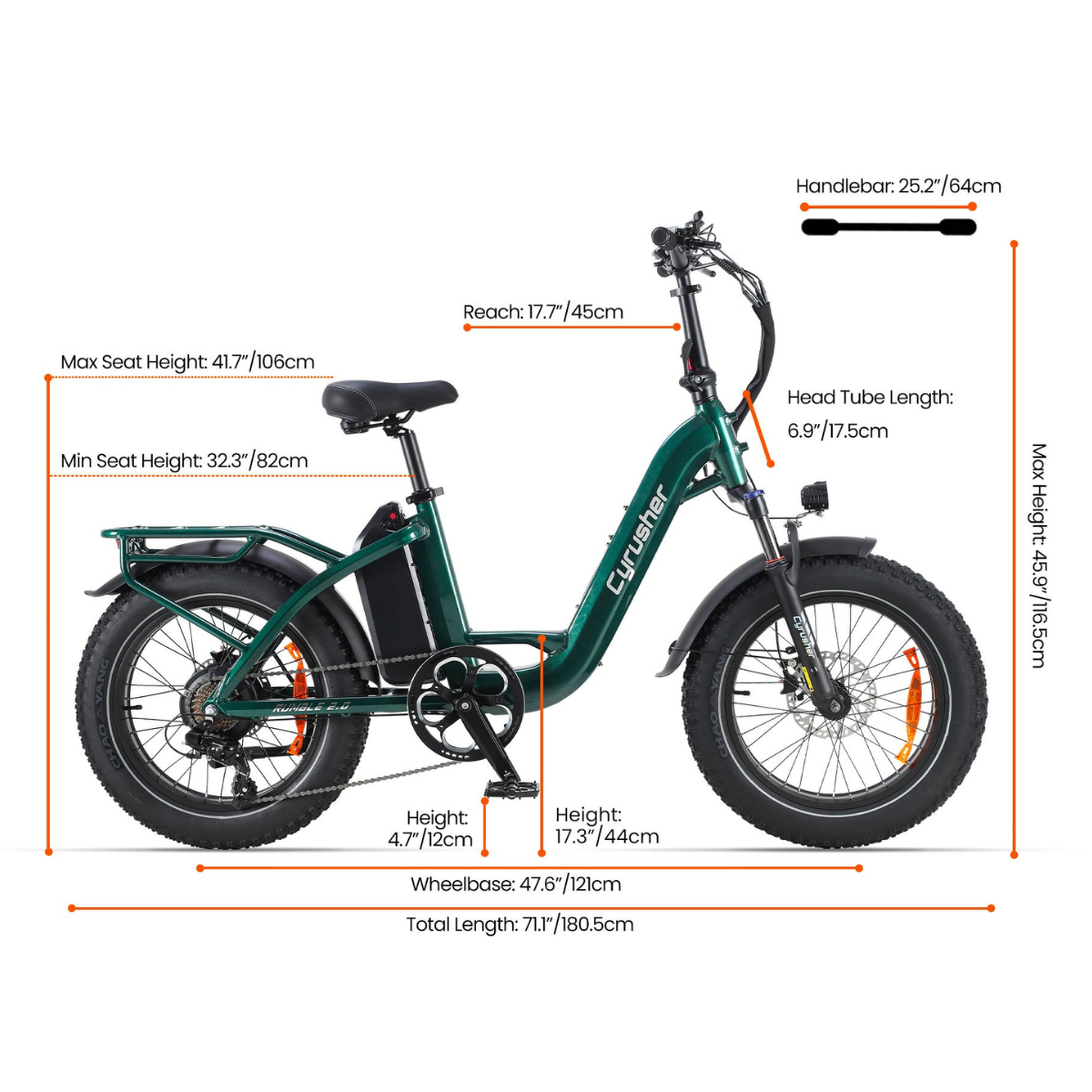 Voir la diapositive 3 : CYRUSHER Vélo électrique urbain Cyrusher Rumble 2.0