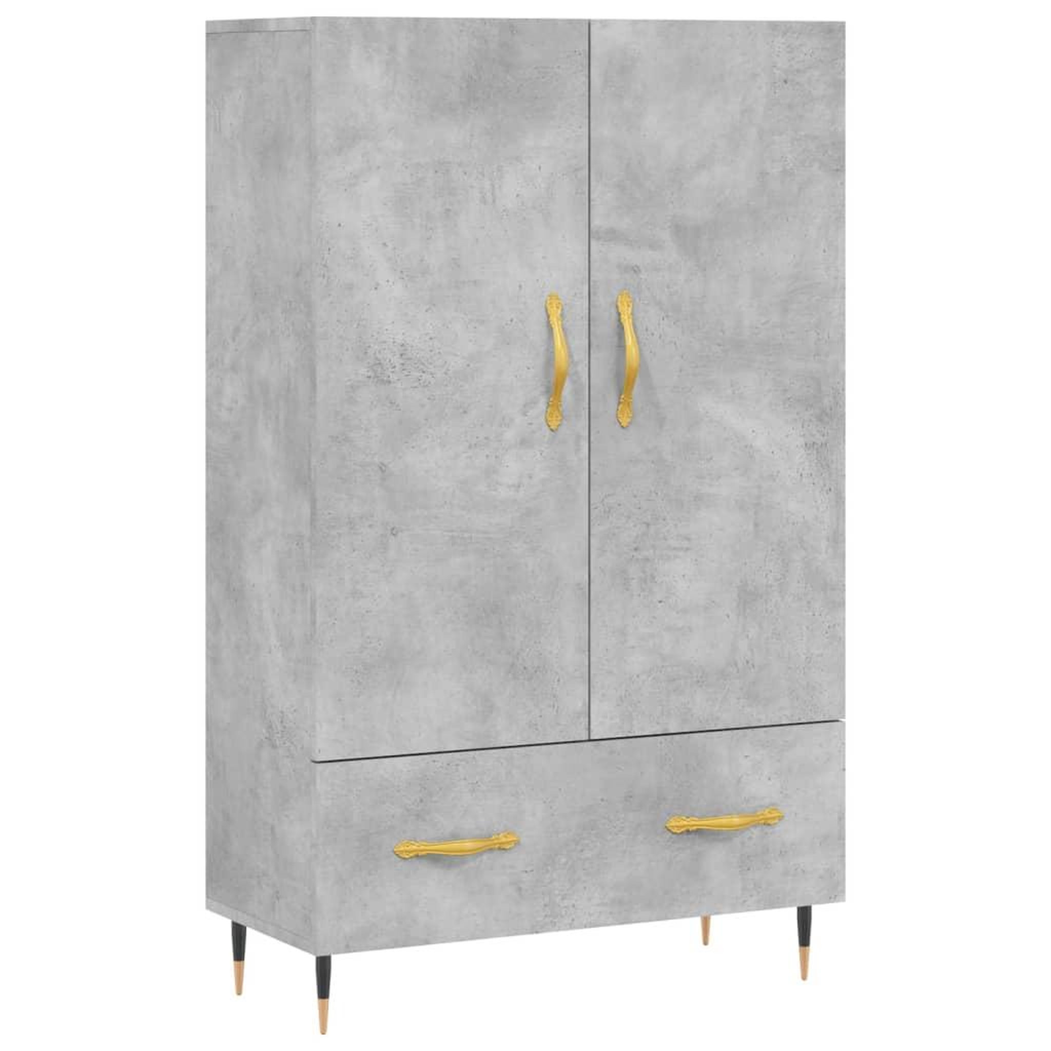 Voir la diapositive 2 : VIDAXL Buffet haut gris beton 69,5x31x115 cm bois d'ingenierie