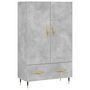 Voir la diapositive 2 : VIDAXL Buffet haut gris beton 69,5x31x115 cm bois d'ingenierie