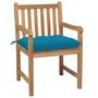 Voir la diapositive 3 : VIDAXL Chaises de jardin lot de 6 avec coussins bleu clair Teck solide