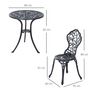 Voir la diapositive 3 : OUTSUNNY Ensemble salon de jardin 2 places avec table ronde style rétro fonte alu noir