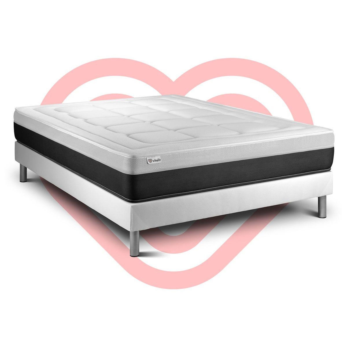 VITALIT Ensemble VITAL FORM 180 x 200 cm sommier Kit blanc