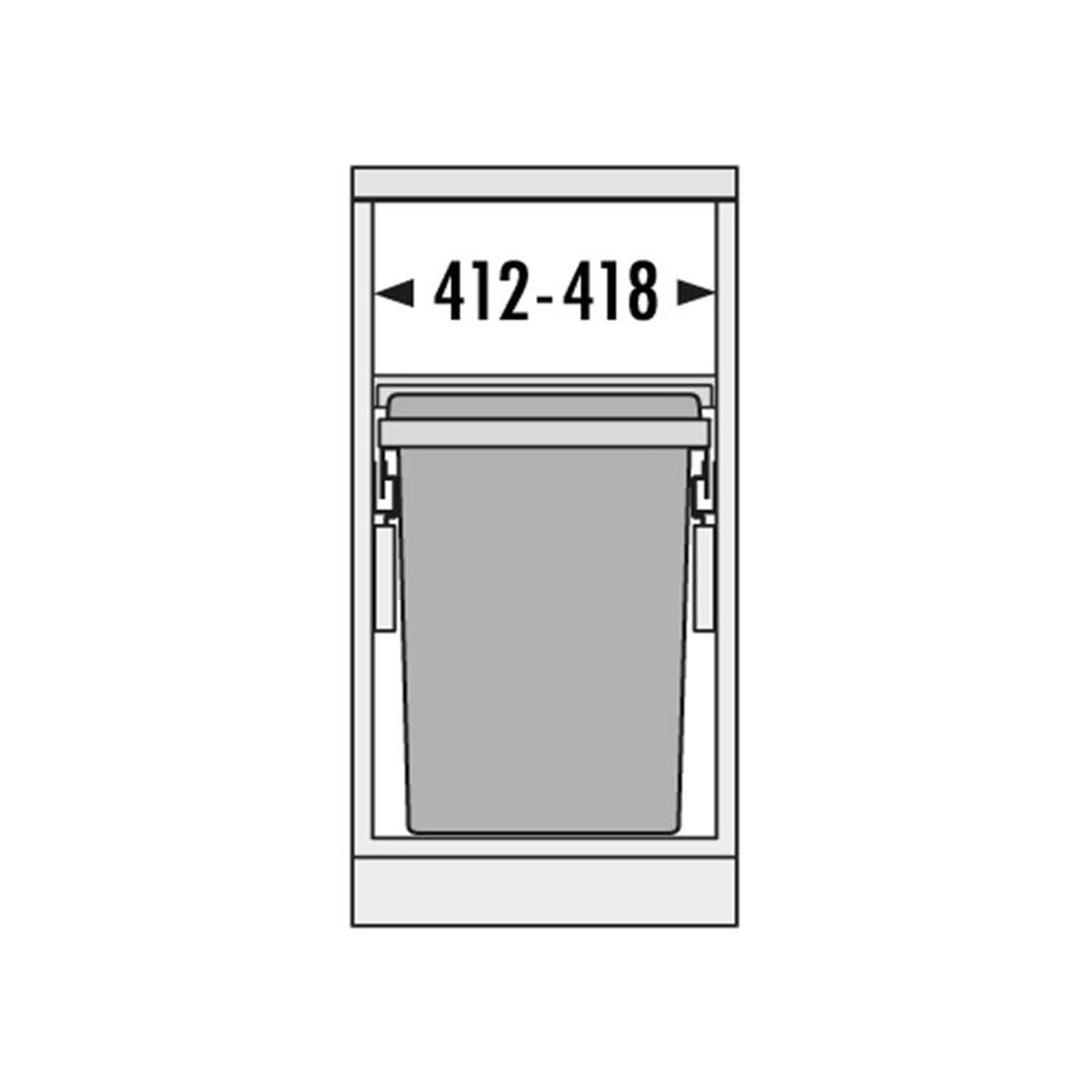Voir la diapositive 6 : HAILO Poubelle de cuisine tri sélectif 2 bacs encastrable 80l (38+38) hailo euro cargo 450 soft close