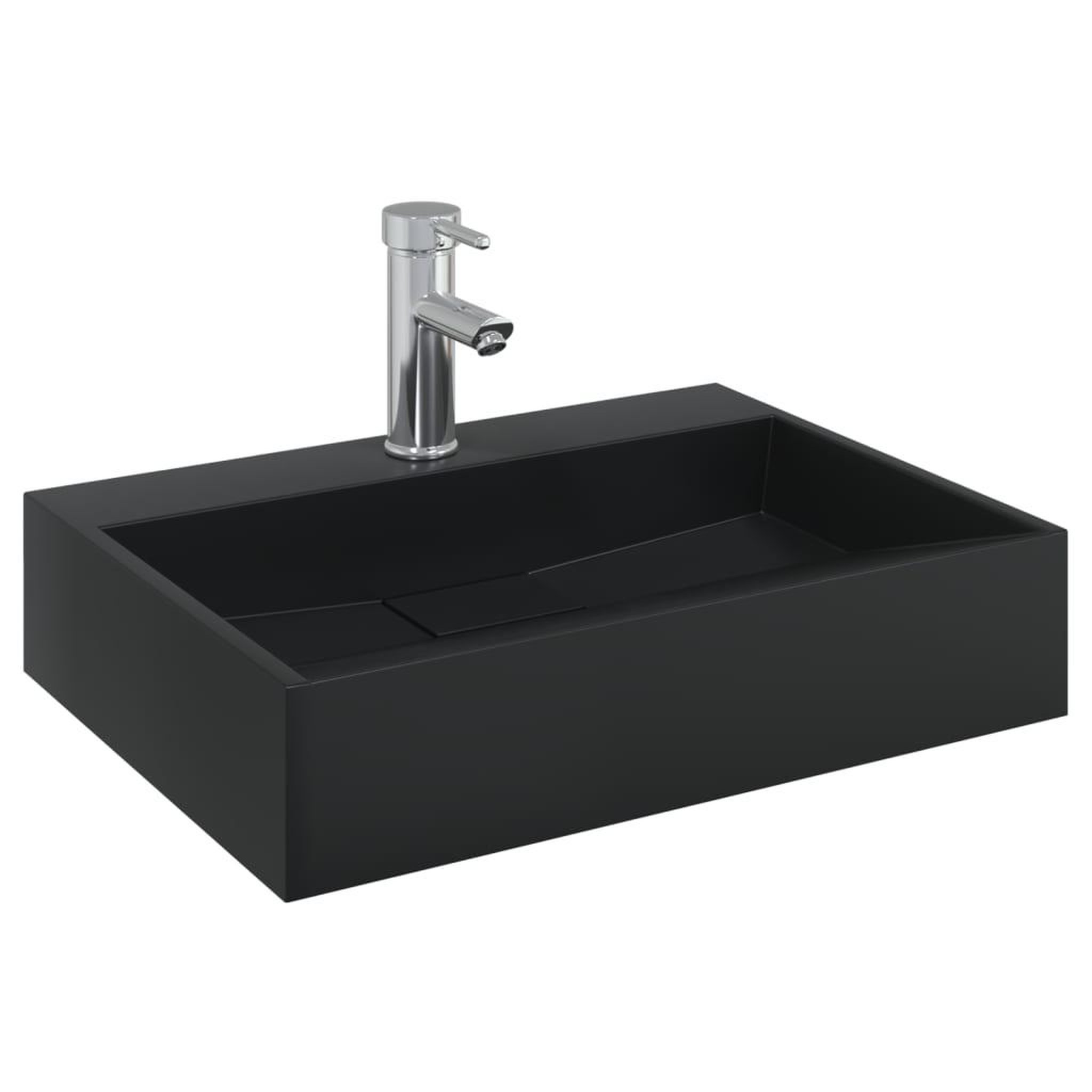 Voir la diapositive 3 : VIDAXL Vasque 50x38x11 cm fonte minerale/marbre noir mat