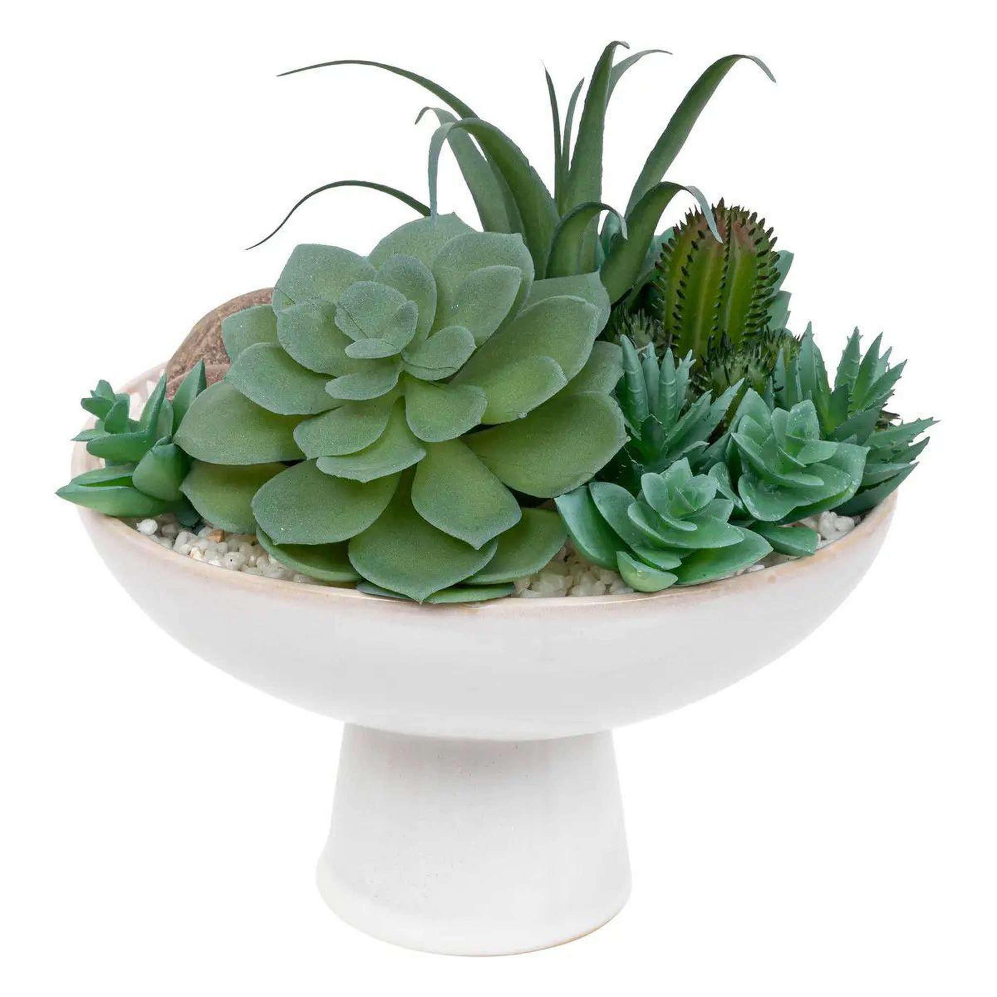 Voir la diapositive 2 : ATMOSPHERA Composition de plantes artificielles  soleya  20cm blanc