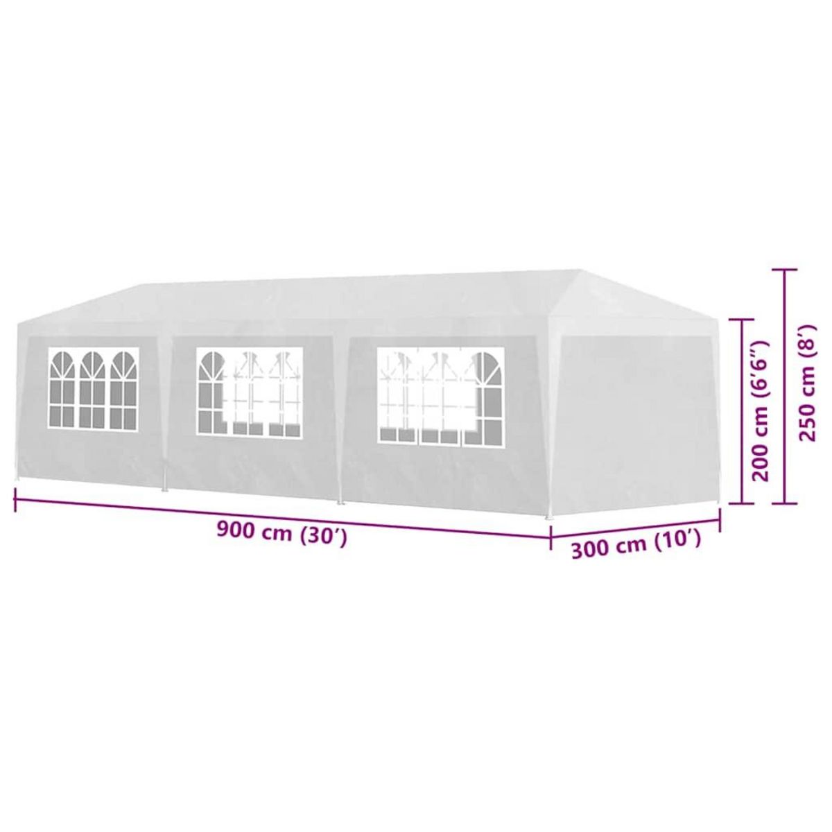VIDAXL Tente de reception 3x9 m Blanc