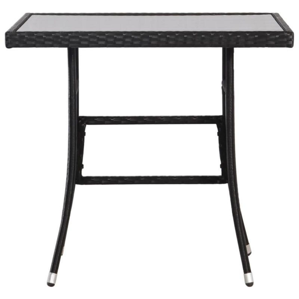 VIDAXL Table de jardin Noir 80x80x74 cm Résine tressée