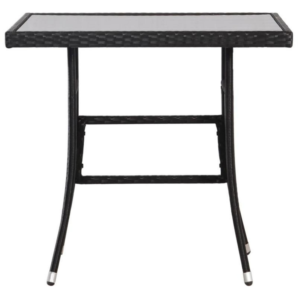 VIDAXL Table de jardin Noir 80x80x74 cm Résine tressée