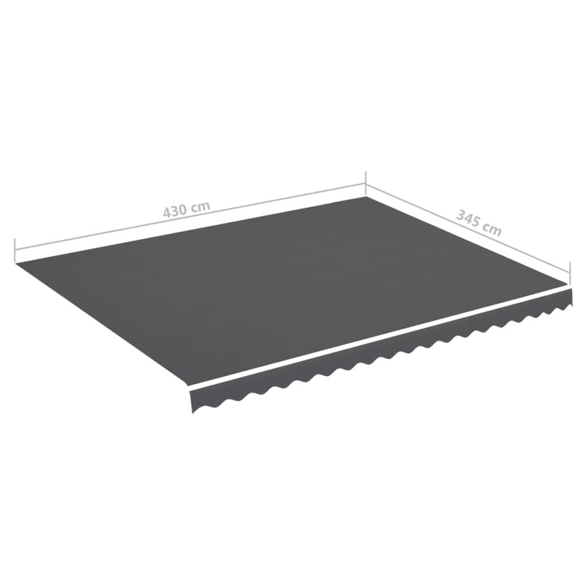 Voir la diapositive 6 : VIDAXL Tissu de remplacement pour auvent Anthracite 4,5x3,5 m