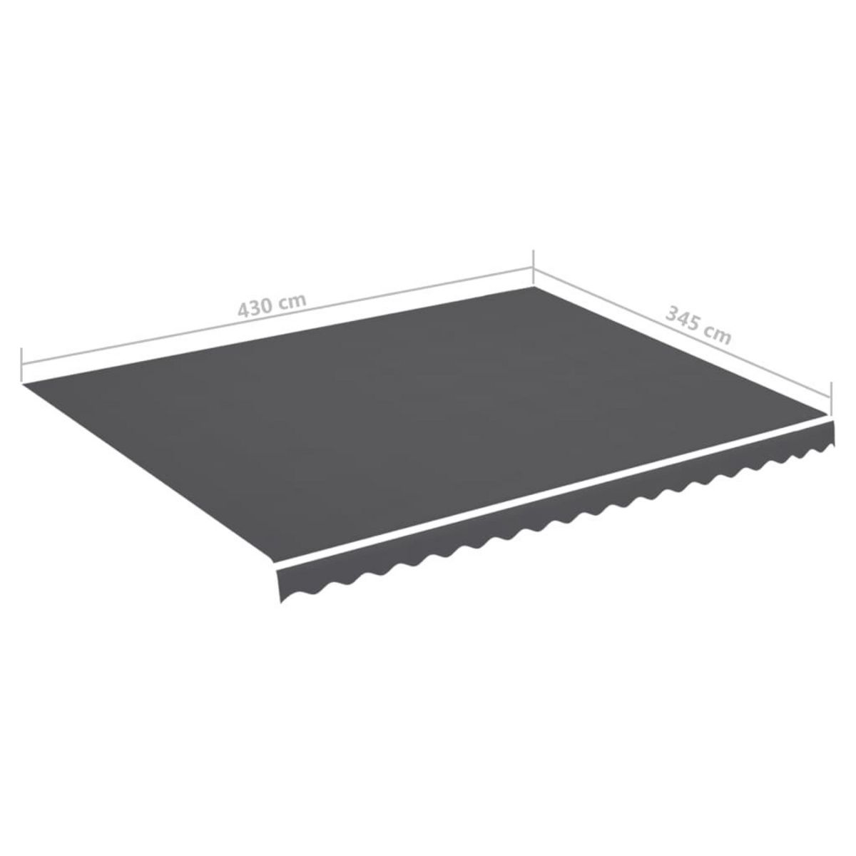 VIDAXL Tissu de remplacement pour auvent Anthracite 4,5x3,5 m