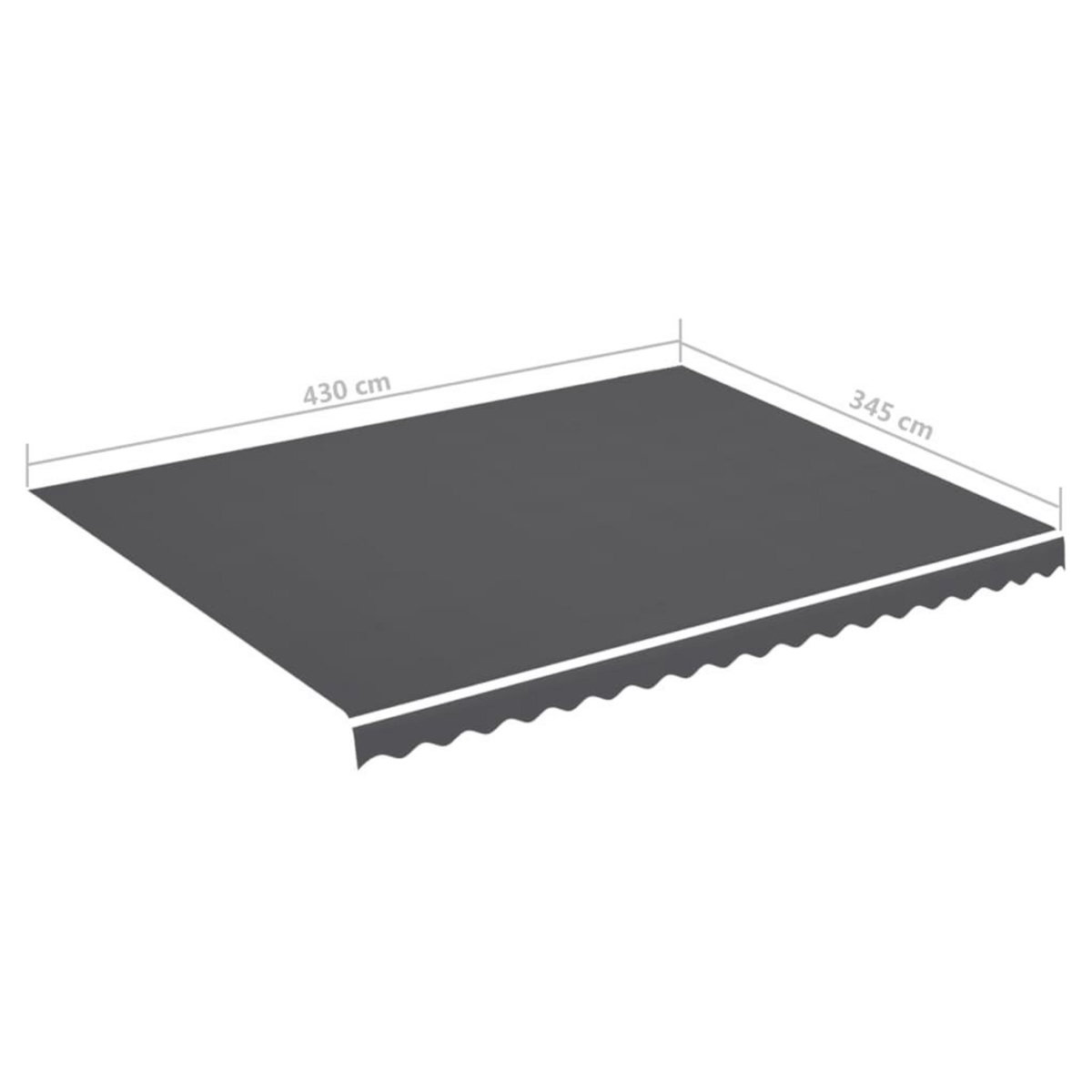 VIDAXL Tissu de remplacement pour auvent Anthracite 4,5x3,5 m