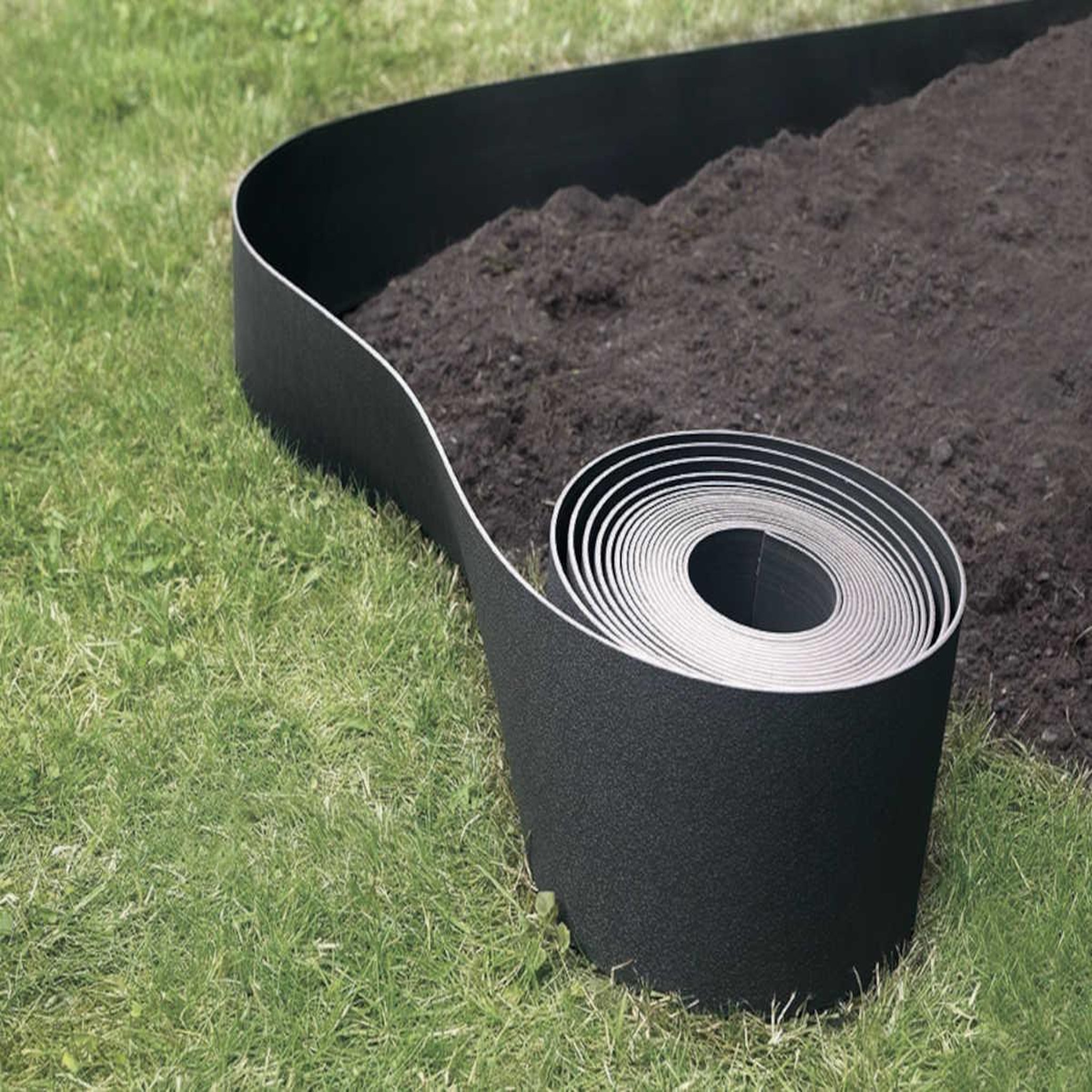 Voir la diapositive 2 : Nortene Bordure flexible en pe 100% recyclé, 10 m x h15 cm - anthracite - nortene
