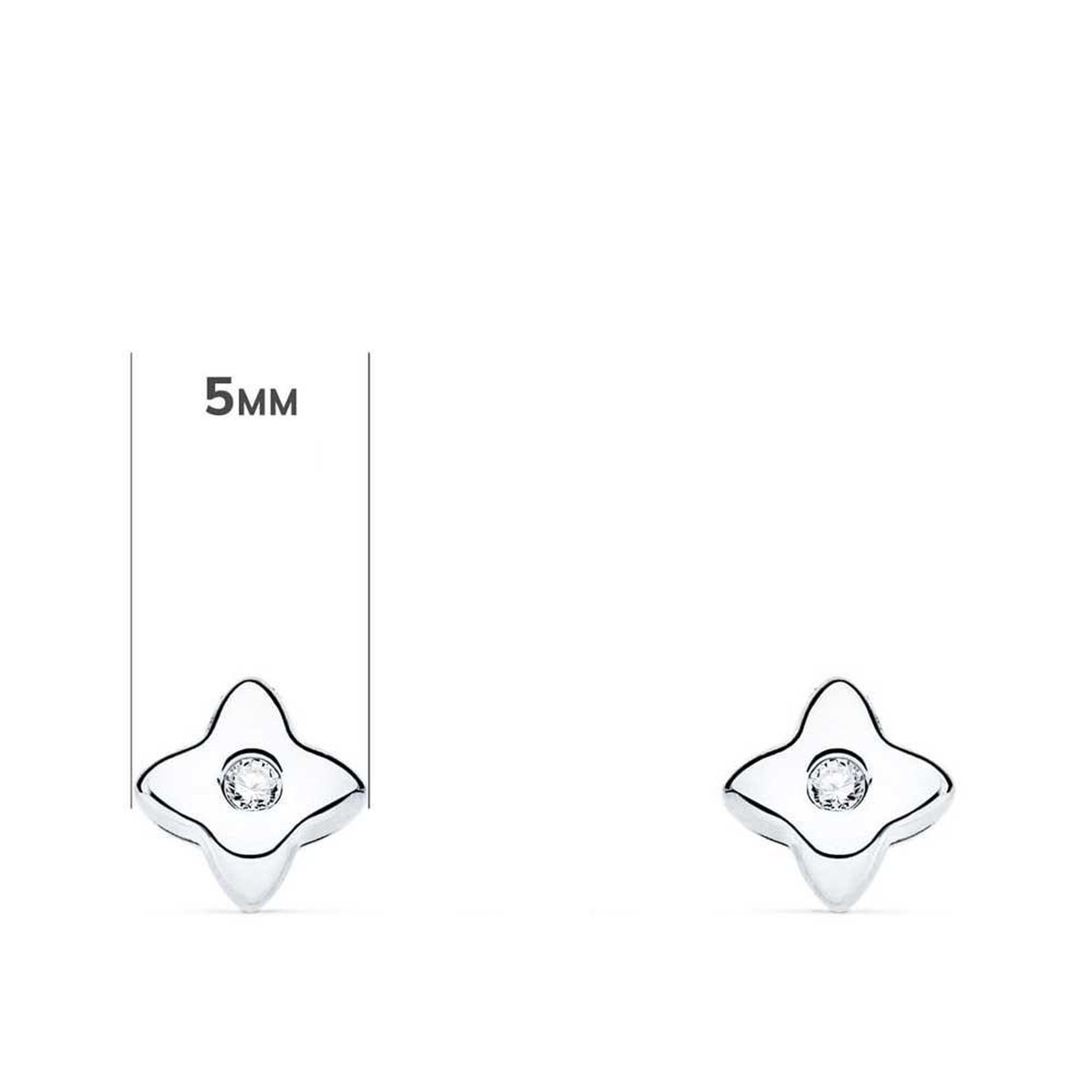 Voir la diapositive 2 : L'ATELIER D'AZUR Boucles d'Oreilles Etoiles Solitaires Diamants de Synthèse 0.03 Carats - Or 18 Carats 750 Blanc