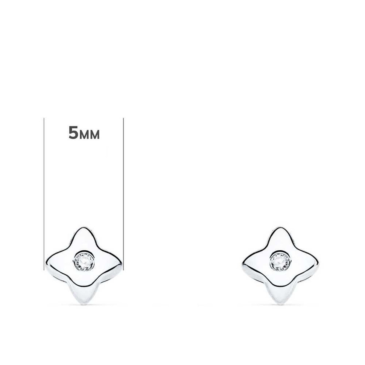 L'ATELIER D'AZUR Boucles d'Oreilles Etoiles Solitaires Diamants de Synthèse 0.03 Carats - Or 18 Carats 750 Blanc