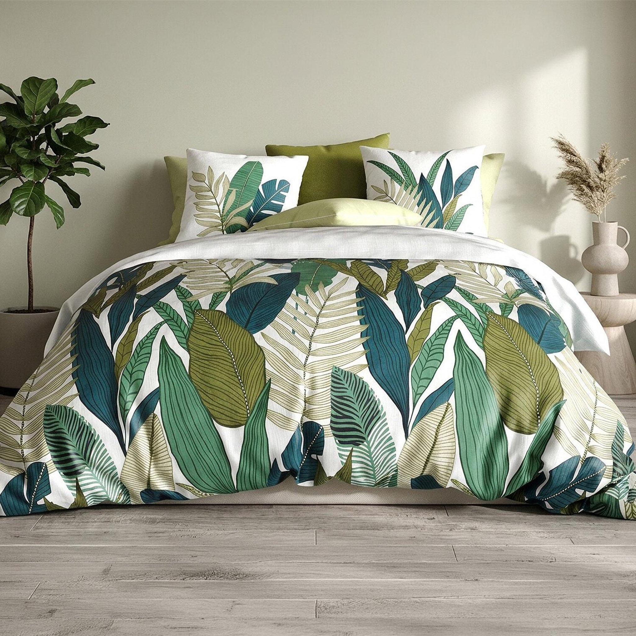 Voir la diapositive 4 : ATELIER DU COTON Parure housse de couette 100% coton 57fils beleme