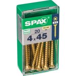 CENTRALE BRICO Lot de 20 vis acier tête fraisée pozidriv SPAX, Diam.4 mm x L.45 mm