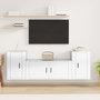 Voir la diapositive 1 : VIDAXL Ensemble de meubles TV 3 pcs Blanc brillant Bois d'ingenierie