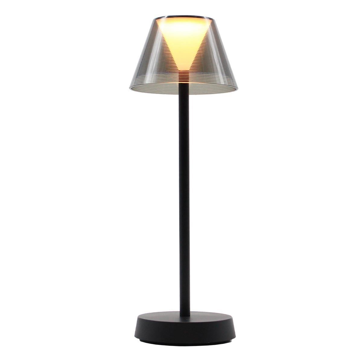 Lumisky Lampe de table sans fil LED BEVERLY Noir Plastique H34CM
