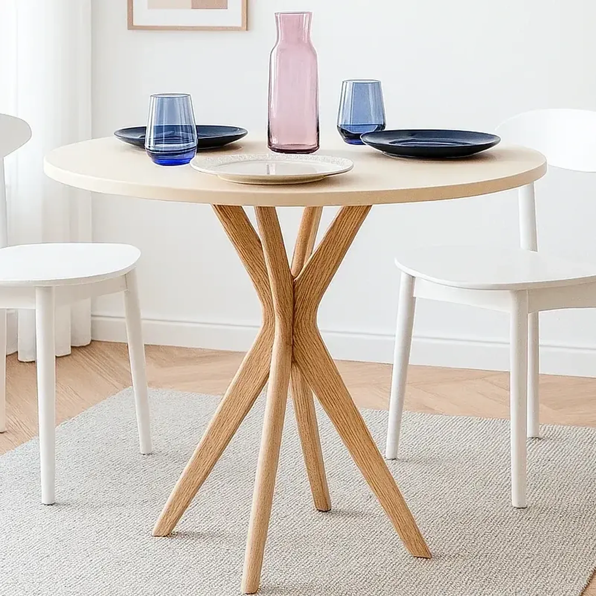 Voir la diapositive 2 : RAGABA Jubi Table à manger ronde | Pied en frêne