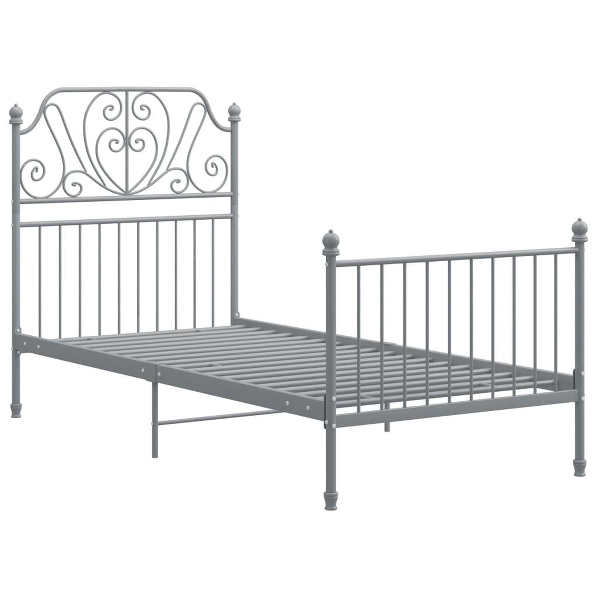 Voir la diapositive 2 : VIDAXL Cadre de lit Gris Metal 90x200 cm
