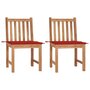 Voir la diapositive 1 : VIDAXL Chaises de jardin lot de 2 avec coussins Bois de teck massif