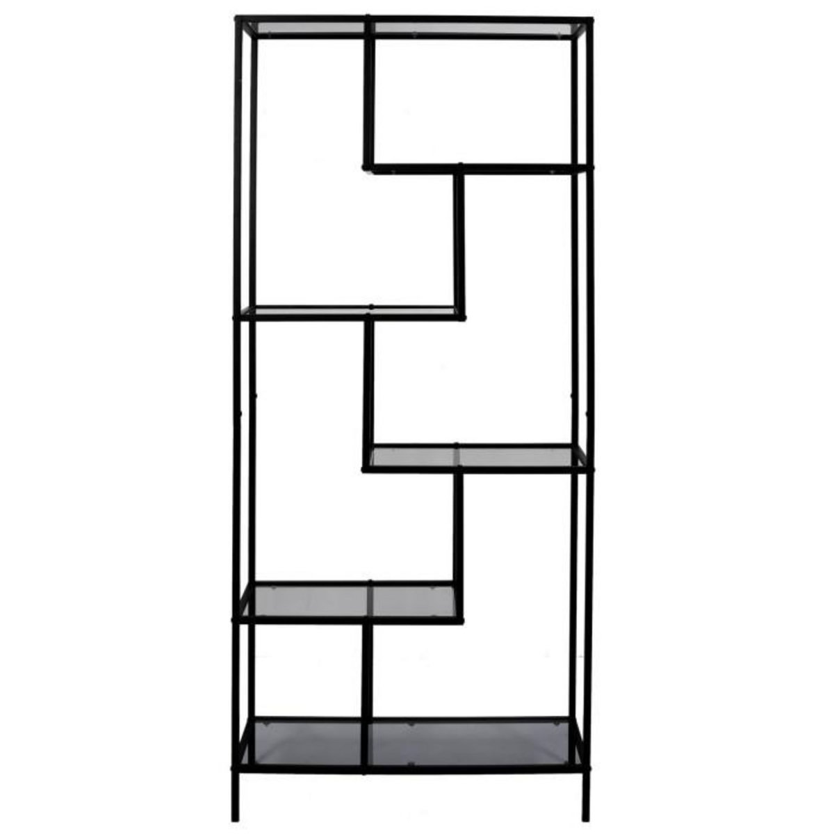 Paris Prix Étagère en Verre Fumé  Edison  180cm Noir