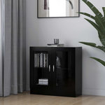 VIDAXL Armoire a vitrine noir 82,5x30,5x80 cm Bois d'ingenierie
