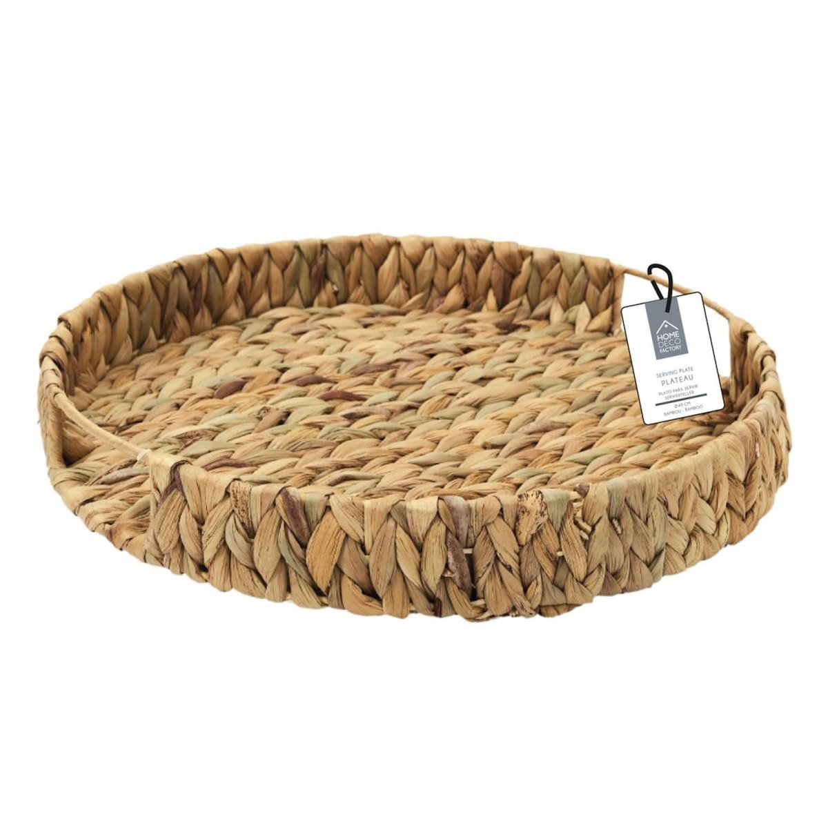 Paris Prix Plateau Déco en Bois  Tressage  40cm Naturel