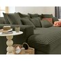 Voir la diapositive 2 : LISA DESIGN Collins - canapé droit 4 places avec double méridienne - assise profonde - velours côtelé grosses côtes