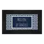 Paris Prix Tapis Relief Imprimé  Eltea  45x75cm Noir & Bleu