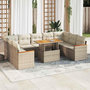 Voir la diapositive 1 : VIDAXL Salon de jardin avec coussins 10pcs beige resine tressee acacia