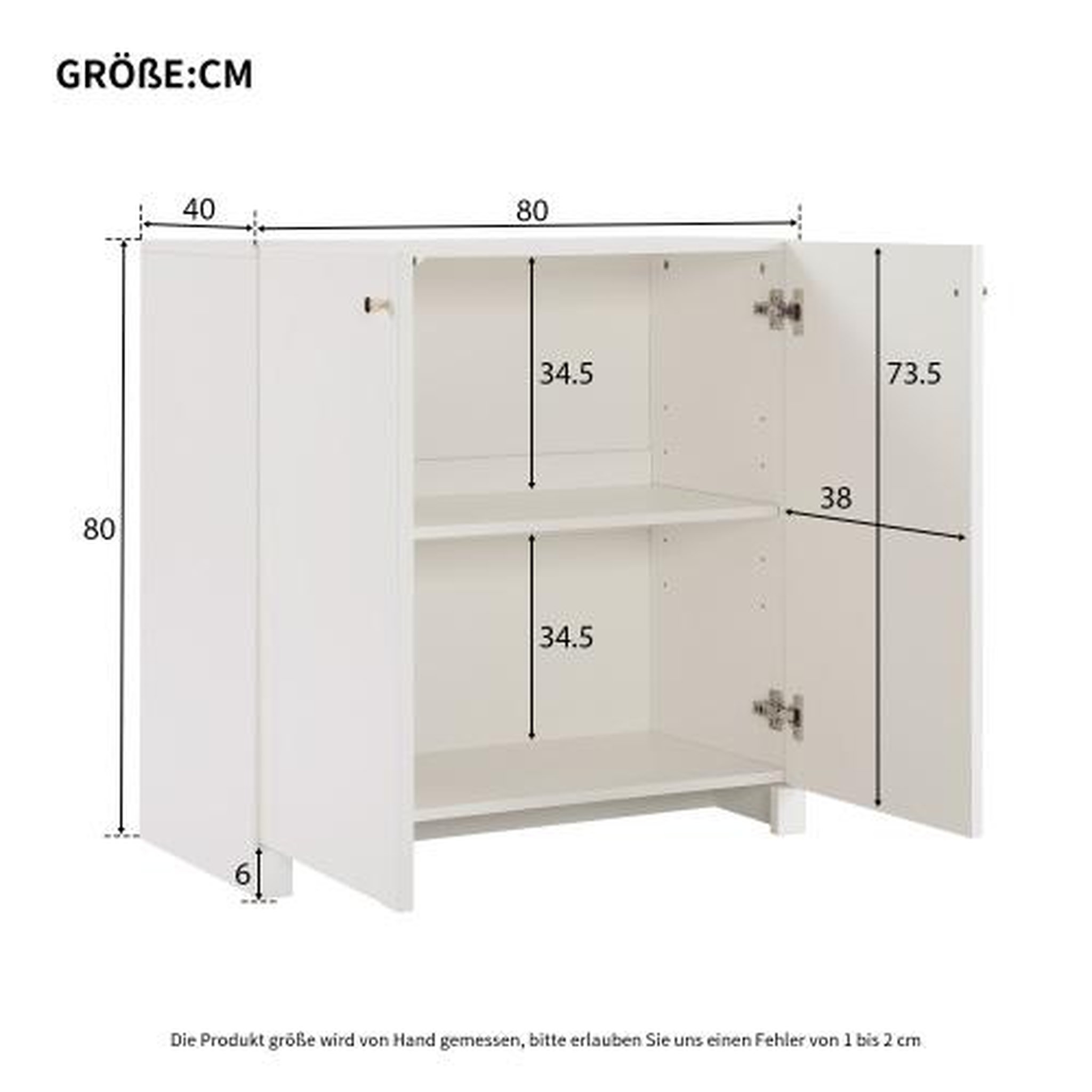 Voir la diapositive 3 : MERAX Buffet 2 porte(s) 0 tiroir(s) - 80 cm blanc panneau de particules