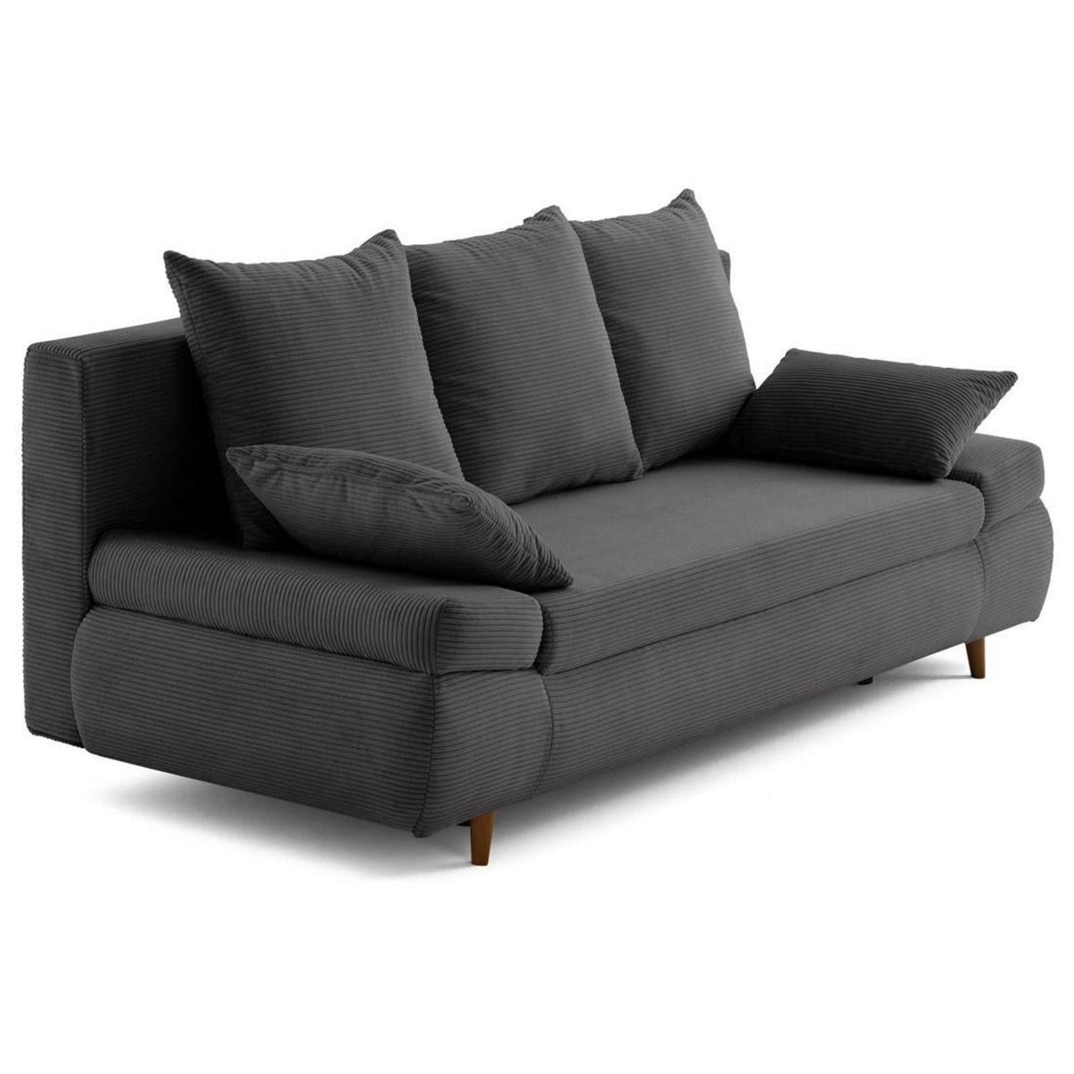 BEST MOBILIER Larson - canapé droit 3 places convertible avec coffre en velours côtelé