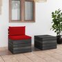 Voir la diapositive 1 : VIDAXL Salon palette de jardin 2 pcs avec coussins Bois de pin massif