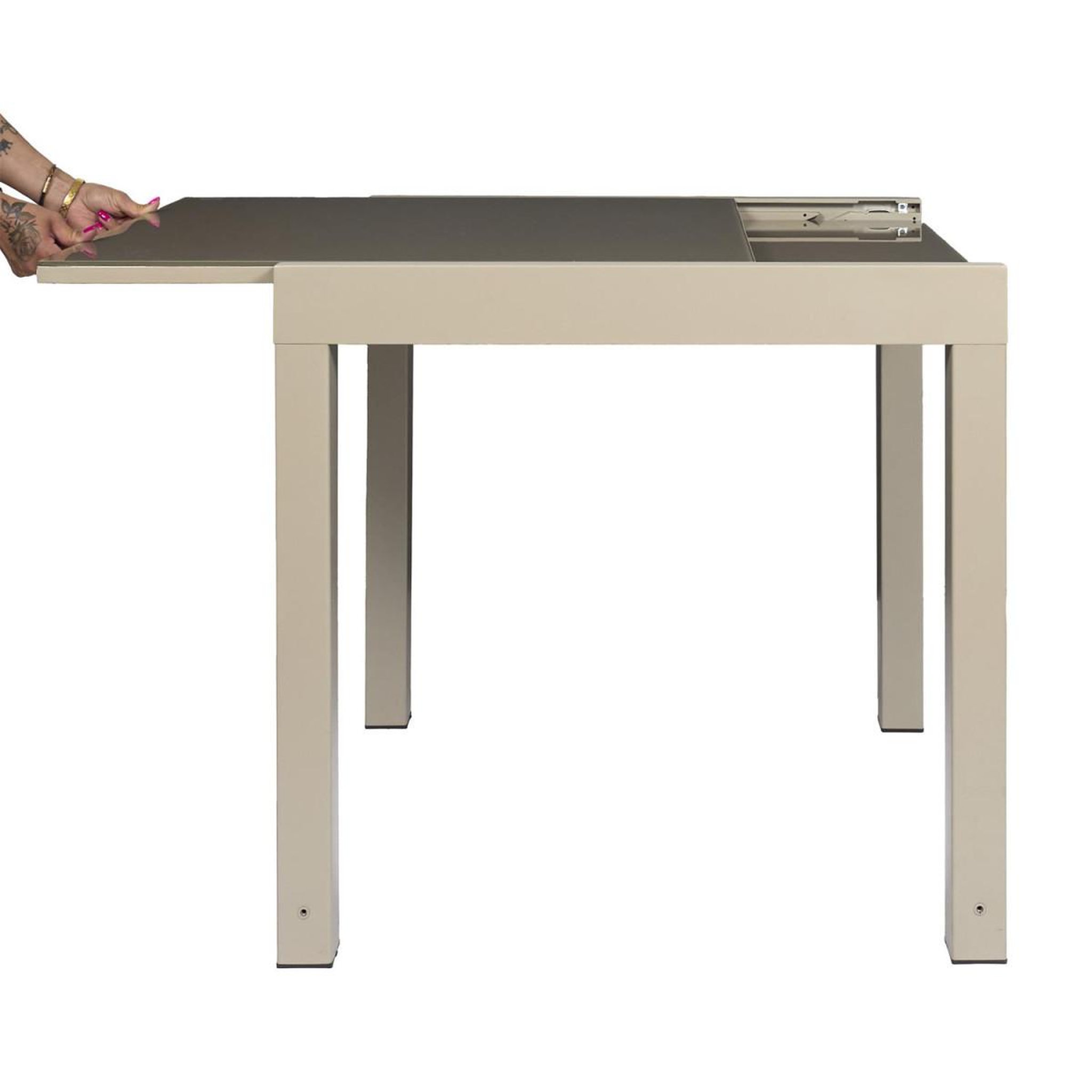 Voir la diapositive 4 : The Home Deco Factory Table de jardin extensible  harai  80-160cm beige