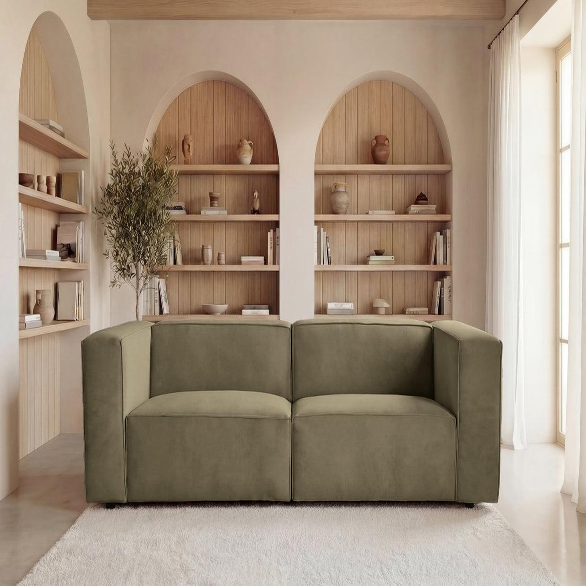 Voir la diapositive 3 : CASANOVA PARIS Basil - canapé droit tissu lisse 3 places