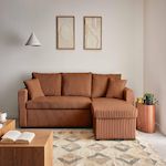 BEST MOBILIER Cyrus - canapé d'angle réversible 4 places - convertible avec coffre - en velours côtelé. Coloris disponibles : Gris, Vert, Bleu, Beige, Orange