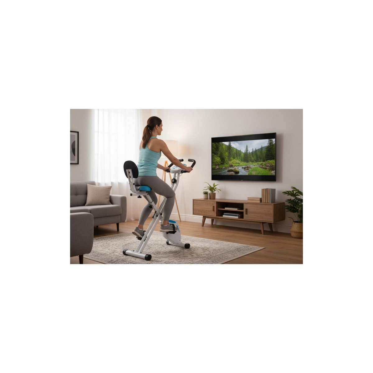 O'Fitness Vélo d'appartement pliable Xbike - O'Fitness - Compteur 5 fonctions - Roue magnétique : 2,5 Kg